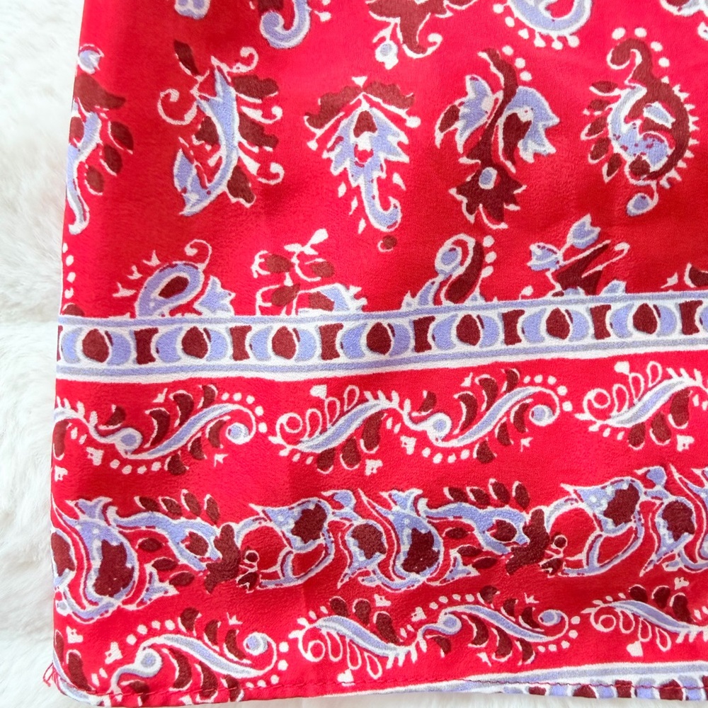 J.Crew Red Paisley Halter Tank Top Size 6 Lightweight Summer - Picture 4 of 9